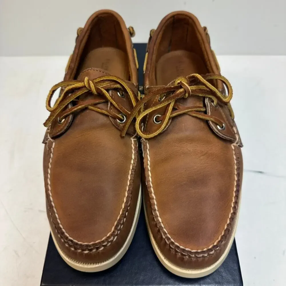 NIB Rancourt & Co. x Polo Ralph Lauren Telford Boat Shoe Tan NOS Maine USA 11 D